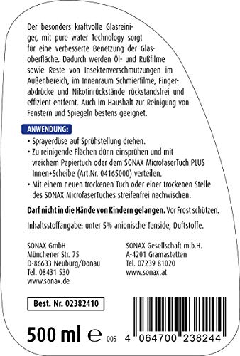 SONAX 02382410-544 Xtreme Nanopro Limpia Cristales, 500 ml