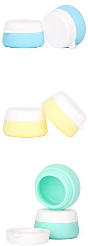 Songlela Silicona Cosmética Contenedores Tarro de Crema, Libre de BPA para Aceites Esenciales de Viaje Uñas Polvo Crema Envase, Exquisita Botella de Silicona con Tapa Sellada - 20 ML, 3 Pedazos