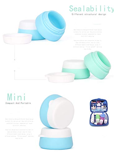 Songlela Silicona Cosmética Contenedores Tarro de Crema, Libre de BPA para Aceites Esenciales de Viaje Uñas Polvo Crema Envase, Exquisita Botella de Silicona con Tapa Sellada - 20 ML, 3 Pedazos