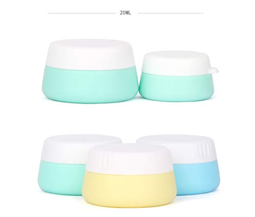 Songlela Silicona Cosmética Contenedores Tarro de Crema, Libre de BPA para Aceites Esenciales de Viaje Uñas Polvo Crema Envase, Exquisita Botella de Silicona con Tapa Sellada - 20 ML, 3 Pedazos