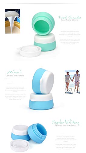 Songlela Silicona Cosmética Contenedores Tarro de Crema, Libre de BPA para Aceites Esenciales de Viaje Uñas Polvo Crema Envase, Exquisita Botella de Silicona con Tapa Sellada - 20 ML, 3 Pedazos