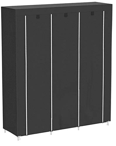 SONGMICS Armario Closet Organizador Textil Plegable Color Negro 175 x 150 x 45 cm RYG12B