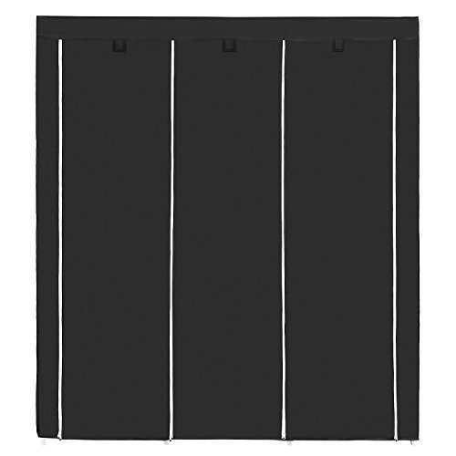 SONGMICS Armario Closet Organizador Textil Plegable Color Negro 175 x 150 x 45 cm RYG12B