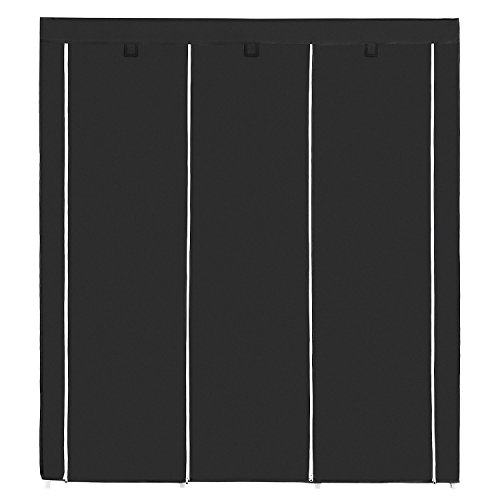 SONGMICS Armario Closet Organizador Textil Plegable Color Negro 175 x 150 x 45 cm RYG12B