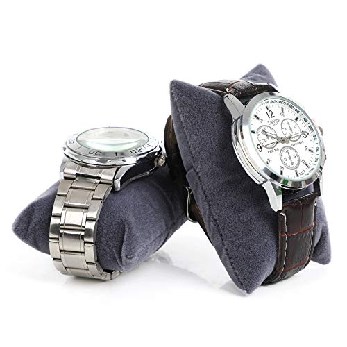 SONGMICS Caja de Relojes con 5 Compartimientos, Estuche de Madera para Relojes, Tapa de Vidrio, Almohadillas Extraíbles, Forro de Terciopelo, Cierre de Metal, Blanco JOW05WT