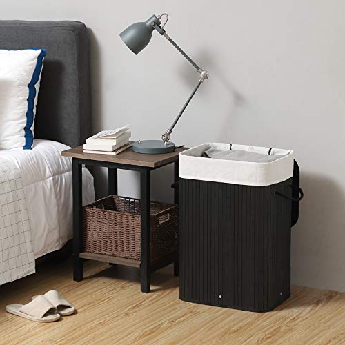 SONGMICS Cesto para la Colada, Cubo para Ropa Sucia, Forma Rectangular, Capacidad de 72 L, 40 x 30 x 60 cm, Negro LCB10B