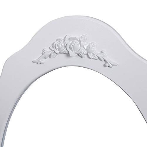 SONGMICS Tocador con Espejo, Mesa para Maquillaje, con Taburete y Cajones, Blanco RDT09W