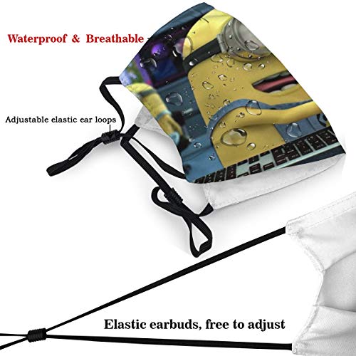 Sonickingmall Kids Minions Banana Mascarilla cara cara cubierta boca, anti niebla cuello polaina bufanda pasamontañas para polvo viento