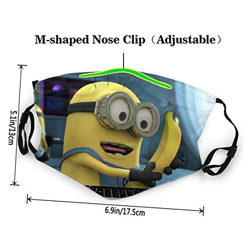 Sonickingmall Kids Minions Banana Mascarilla cara cara cubierta boca, anti niebla cuello polaina bufanda pasamontañas para polvo viento