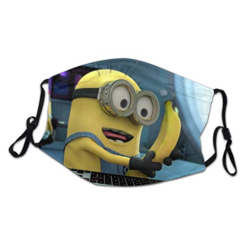 Sonickingmall Kids Minions Banana Mascarilla cara cara cubierta boca, anti niebla cuello polaina bufanda pasamontañas para polvo viento
