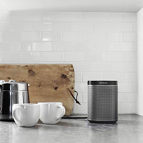 Sonos Play: 1 - Altavoz Inteligente Compatible con Dispositivos Amazon Echo, Cabe en Cualquier Sitio Debido a Su Tamaño y Es Resistente a La Humedad, Color Negro, 12 x 12 x 16,2 cm