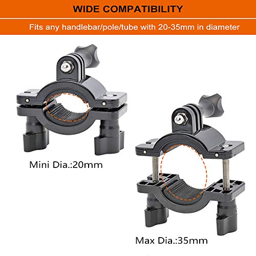 Soporte bici cámara acción, woleyi Soporte manillar bicicleta, Soporte 360° rotación ajustable multidirección, para GoPro Hero 8 7 6 5 4 3 2 y todas las cámaras