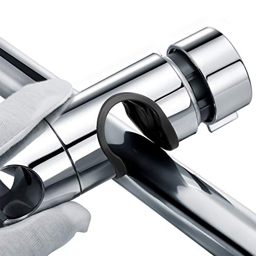 Soporte de ducha Joyoldelf Ajustable 18-25mm ABS Cabezal de ducha Deslizante Repuesto para cabezal Cursor Brazo de sujeción 360° Rotar Bracket, Cromado