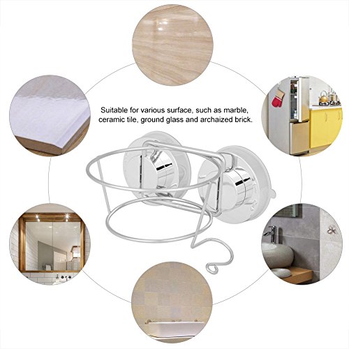 Soporte de Secador Pelo de Acero Inoxidable con Dos Ventosas Montaje en Pared para Baño
