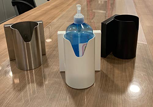 Soporte Dispensador Gel desinfectante manos en Acero inoxidable quirúrgico, especial fijación pared modelo Londres