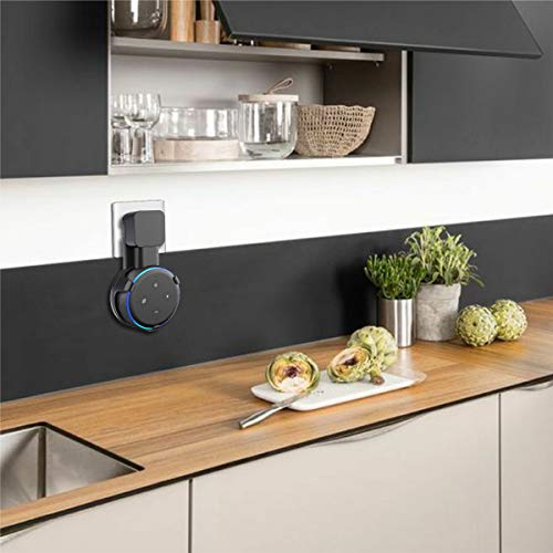 Soporte para Dot (3.ª generación) Cozycase, gestión de Cables incorporada sin Tornillos, Estuche Compacto en cocinas, baño y Dormitorio - Negro(2 Pack)