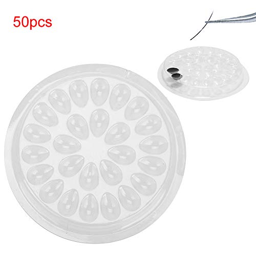 Soporte para pegamento para pestañas - 50 piezas, desechable, estable, transparente, de plástico, extensión de pestañas, soporte para pegamento, sin olor peculiar