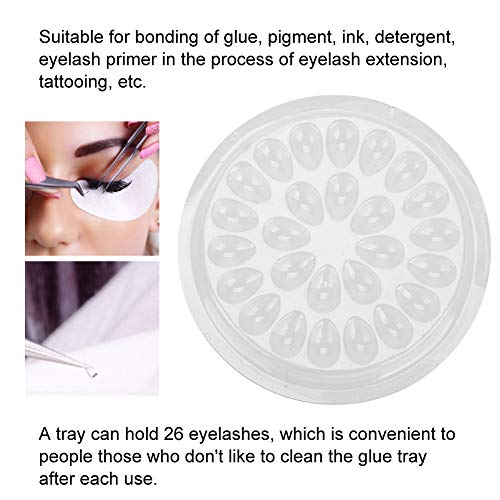 Soporte para pegamento para pestañas - 50 piezas, desechable, estable, transparente, de plástico, extensión de pestañas, soporte para pegamento, sin olor peculiar
