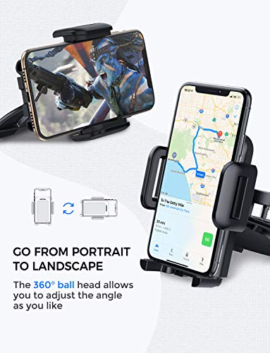 Soporte Universal de Móviles para Ranura del CD de Coches, Mpow Grip Pro 2 Car Mount Universal para iPhone 7 / 7plus, LG G5, Nexus 5X / 6 / 6P y Otro Smartphone GPS Navegador