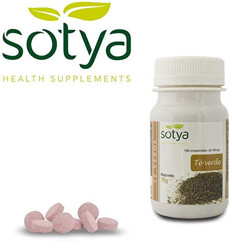 Sotya Té Verde 200 comprimidos (dos botes de 100 C/U) 500 Mg,  potente antioxidante, poder depurativo y desintoxicante, bueno para tu corazón, ayuda al control del peso, fortalece los huesos.