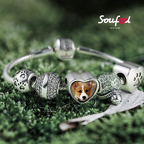 SOUFEEL Abalorio Charm Pulsera de Foto Personalizado Plata de Ley Navidad Cumpleaño y Aniversario para Madre Mujer Niña