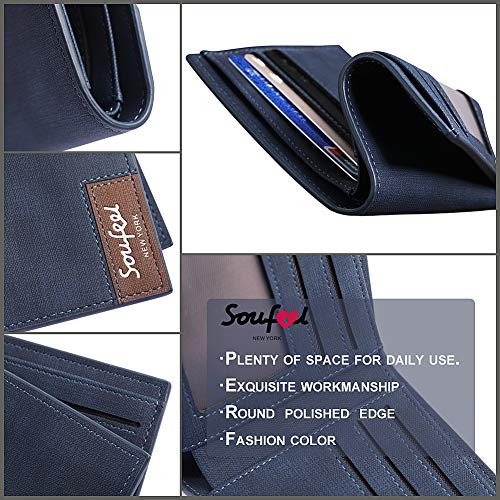 SOUFEEL Cartera Billetera Personalizado de Foto Hombre Plegable Cuero Regalo para Familia Novio