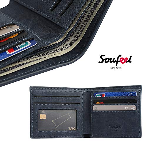 SOUFEEL Cartera Billetera Personalizado de Foto Hombre Plegable Cuero Regalo para Familia Novio