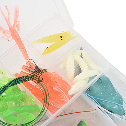 Soul hill 100 Pesca Señuelos Spinners Tapones Blandos Cuchara de salmón Agujero Pike + Box Set