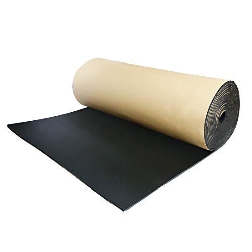 sourcing map 200cm x 50cm Vehículo Insonorizante Forro Negro Papel Adhesivo 10mm de Espesor Espuma Aislante Aislamiento Acústico Amortiguación de Sonido de Coche