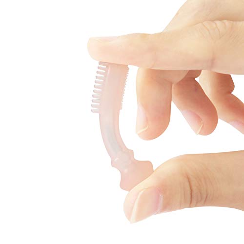 SOYAR Cepillo de dientes para recién nacidos y chupetes. Para la limpieza de los dientes de leche y los dolores de dentición, silicona fácil de limpiar, adecuada para bebés de 6 a 36 meses
