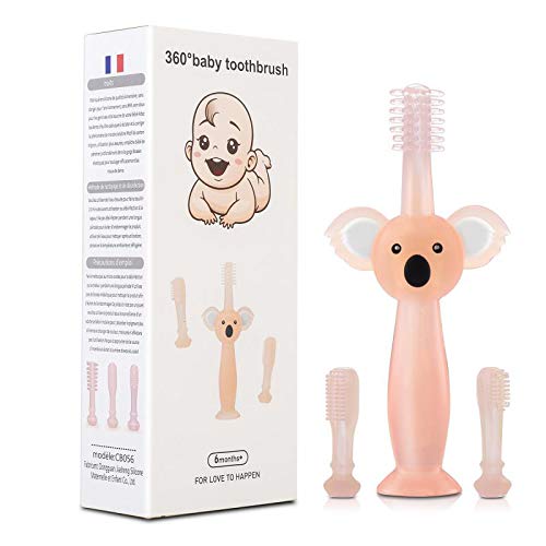 SOYAR Cepillo de dientes para recién nacidos y chupetes. Para la limpieza de los dientes de leche y los dolores de dentición, silicona fácil de limpiar, adecuada para bebés de 6 a 36 meses