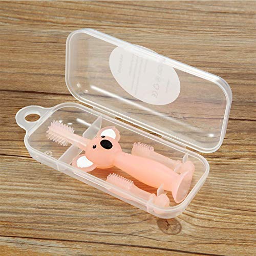 SOYAR Cepillo de dientes para recién nacidos y chupetes. Para la limpieza de los dientes de leche y los dolores de dentición, silicona fácil de limpiar, adecuada para bebés de 6 a 36 meses