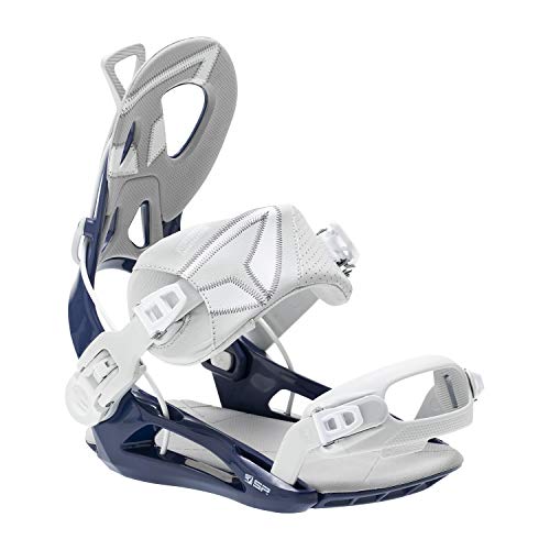 SP Fijaciones Snowboard Private Navy 44-46 EU para Hombre y Mujer. Fijaciones Snow automáticas Color Azul y Blanco Talla S y M para Freestyle y Freeride