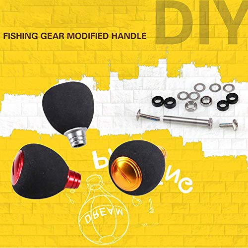SparY Tirador Pomo Juego, Carrete de Pesca Eva Cómodo Balancín Reajustar Accesorios Recambio Abordar Resistente Ligero Alto Dureza Agarre Rueda Giratoria - Oro