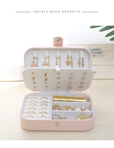 SPDYCESS Caja Joyero Pequeña de PU, Joyero Viaje Multi-función Cajas para Joyas Jewelry Organizer para Mujer Joyero de Viaje Portátil