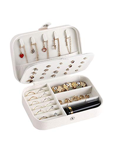 SPDYCESS Caja Joyero Pequeña de PU, Joyero Viaje Multi-función Cajas para Joyas Jewelry Organizer para Mujer Joyero de Viaje Portátil