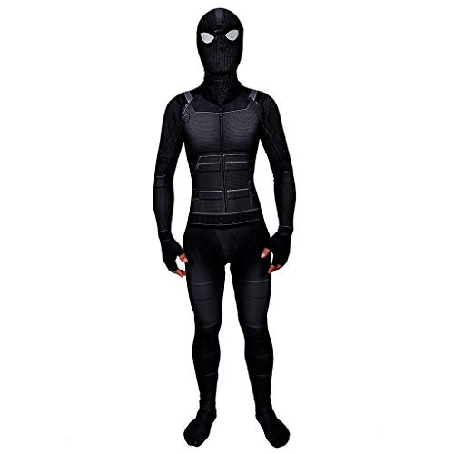 SPIDERSYBB Película Amazing Spiderman Traje Adulto de Cosplay del niño elástico Medias Negro Body Traje del Partido del Tema Superhéroe Color : Black, Size : Kids-XS(95-115)