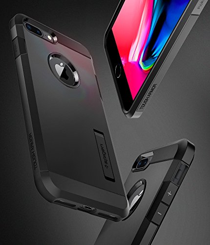 Spigen® [Tough Armor 2ª generación Funda iPhone 8 Plus y 7 Plus con Extrema protección y Tecnología de cojín de Aire con Kickstand para iPhone 7 Plus (2016), iPhone 8 Plus [Negro]