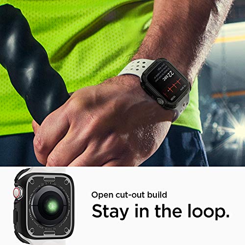 Spigen Tough Armor Compatible con Apple Watch Funda para 44 mm Series 6/SE/5/4 - Negro