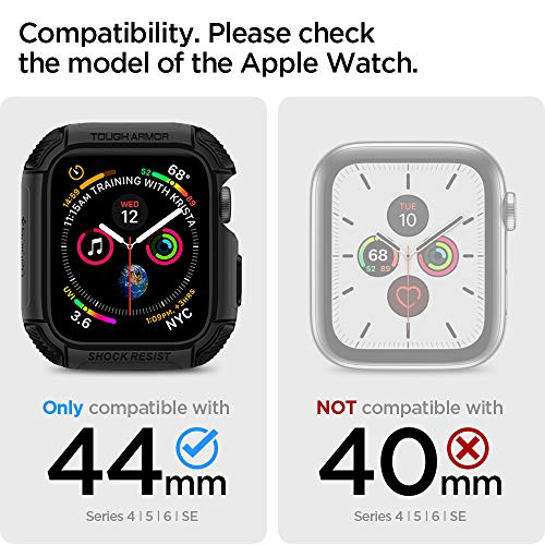 Spigen Tough Armor Compatible con Apple Watch Funda para 44 mm Series 6/SE/5/4 - Negro