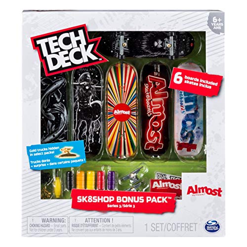 Spin Master Tech Deck Skate Shop Bonus Pack - Minimonopatines y minibicicletas para Jugar con los Dedos (Monopatín de Dedos, Multicolor, Imagen, Niño, 6 año(s), China)