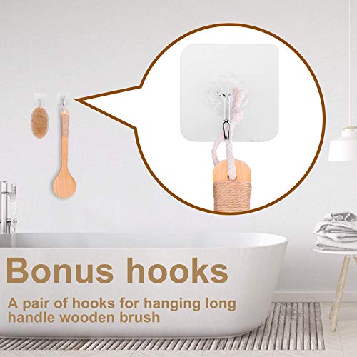 Sportout 2 paquetes de cepillo corporal para cepillado en seco, exfoliante para ducha de baño, masajeador de celulitis de cerdas naturales