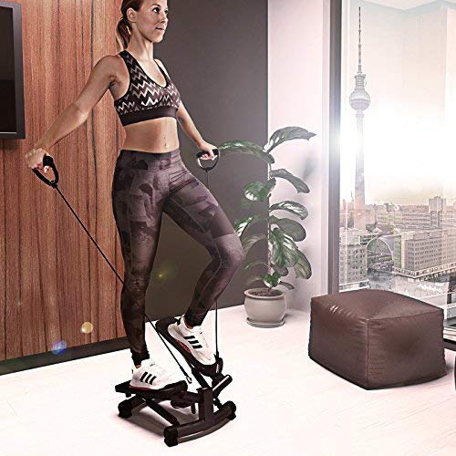 Sportstech Twister Stepper 2 en 1 Cuerdas de Resistencia - STX300 Escaladora y Swing Stepper para usuarios Principiantes y avanzados con Pantalla Multifuncional
