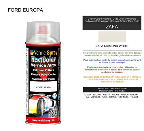 Spray Pintura Coche ZAFA DIAMOND WHITE - Aerosol pintura para reparar carrocería 400 ml producido por VerniciSpray