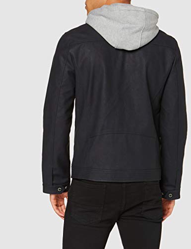 Springfield 3IP-PU Biker +Hood-c/10 Chaqueta Deportiva, Azul (Navy 48712010), L (Tamaño del Fabricante: L) para Hombre