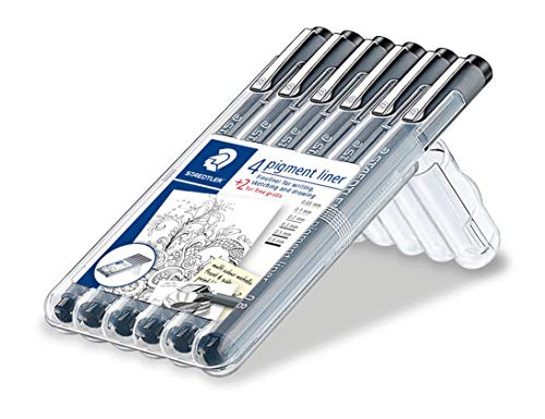 Staedtler 308 SB6P. Rotuladores Fineliner Pigment Liner. Estuche con 6 unidades.