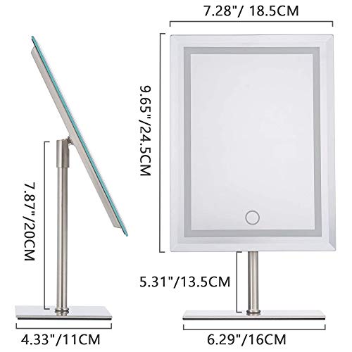 Star Vision Espejo de Maquillaje de Metal y Vidrio con 80 Mini Luces LED Ultra Brillantes, Base Resistente y función de Memoria y atenuación. 10X con el Espejo de Aumento Desmontable