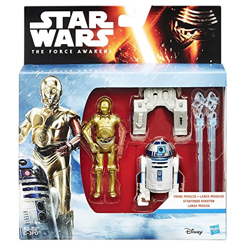 Star Wars - El Despertar de la Fuerza - Figura Snow Mission R2-D2 and C-3PO, 9.5cm, Pack de 2 (B3957)