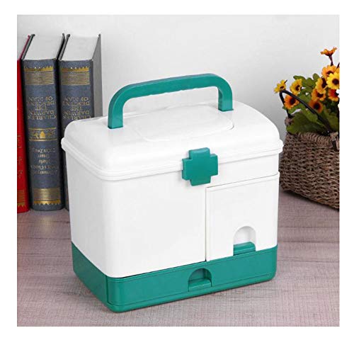 STARAYS Primeros Auxilios Caja De Almacenamiento, Botiquín Portátil Multifuncional De 2 Capas Contenedor De Plástico, Caja De Viaje para El Hogar