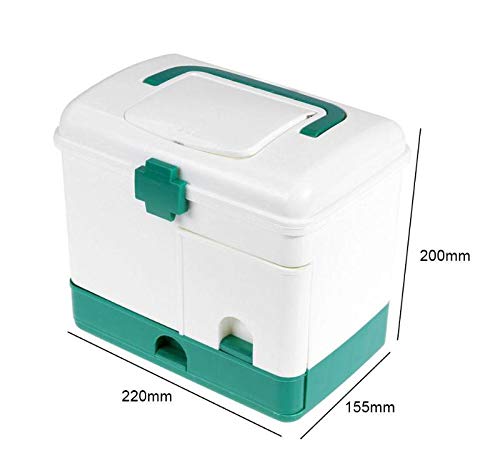 STARAYS Primeros Auxilios Caja De Almacenamiento, Botiquín Portátil Multifuncional De 2 Capas Contenedor De Plástico, Caja De Viaje para El Hogar